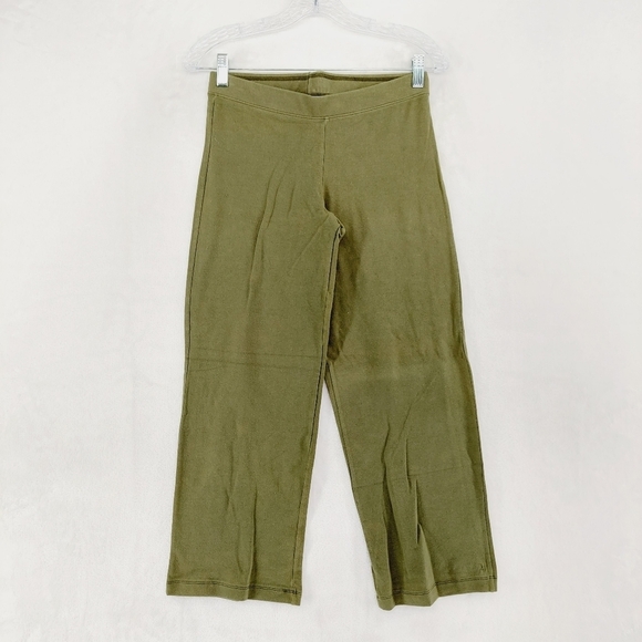 Athleta Olive Green Crop Wide Leg Athleisure Running Yoga Leggings P6621 - Picture 1 of 7